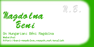 magdolna beni business card